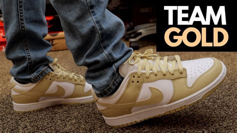 team gold dunks fits